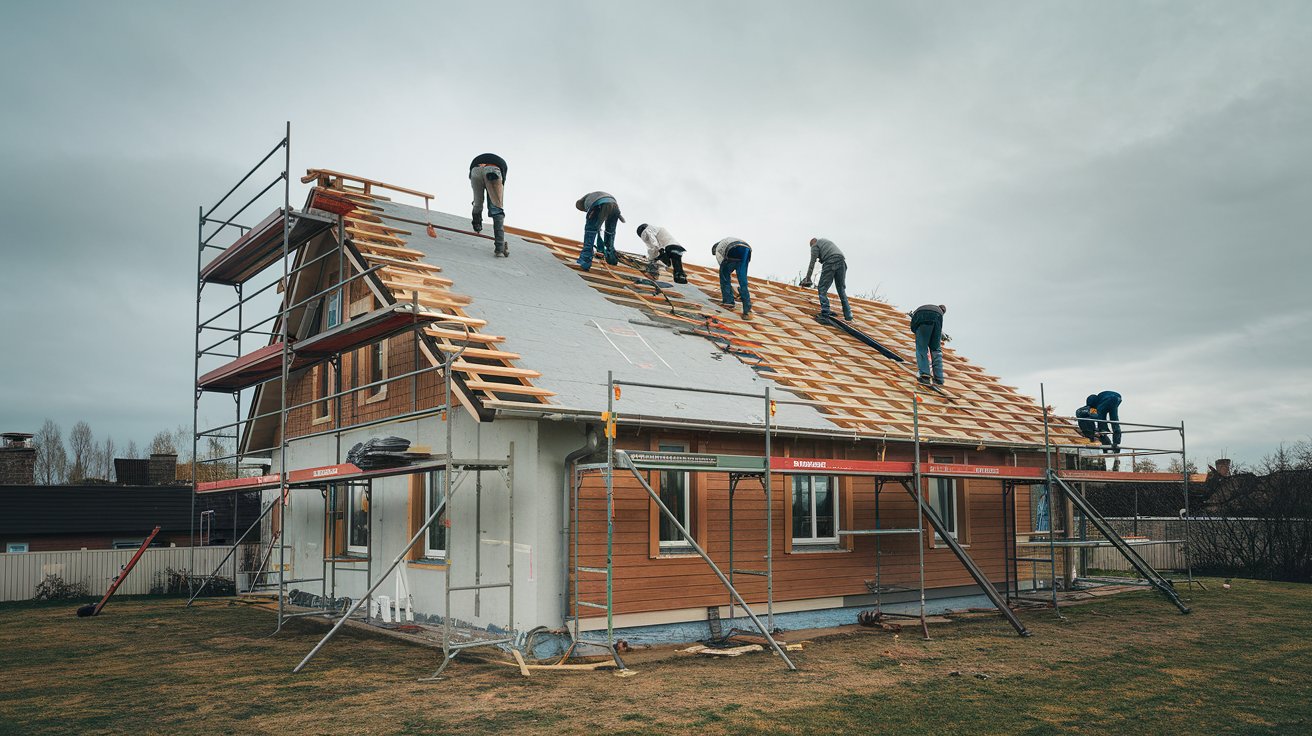 Flat roof to pitched